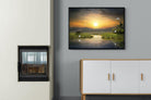 Heron Shed-Wall_Art-100 x 75cm-Mounted Canvas-Black-Pixalot