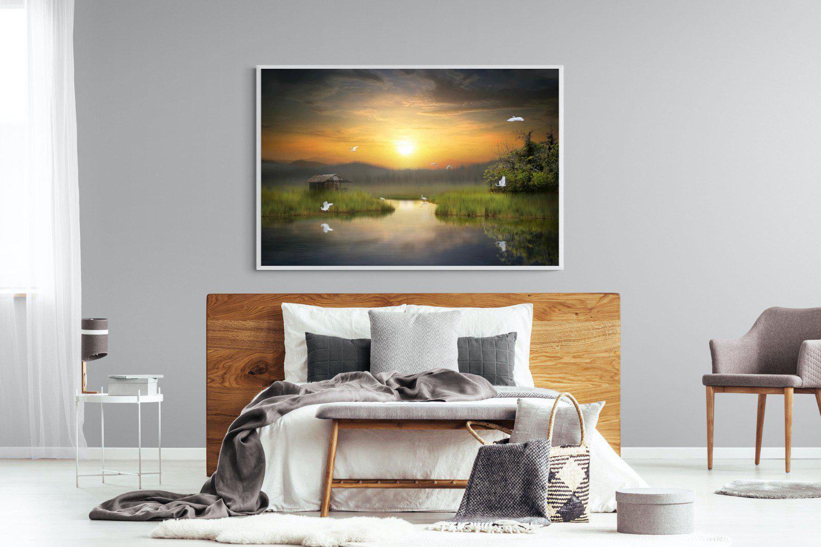 Heron Shed-Wall_Art-150 x 100cm-Mounted Canvas-White-Pixalot