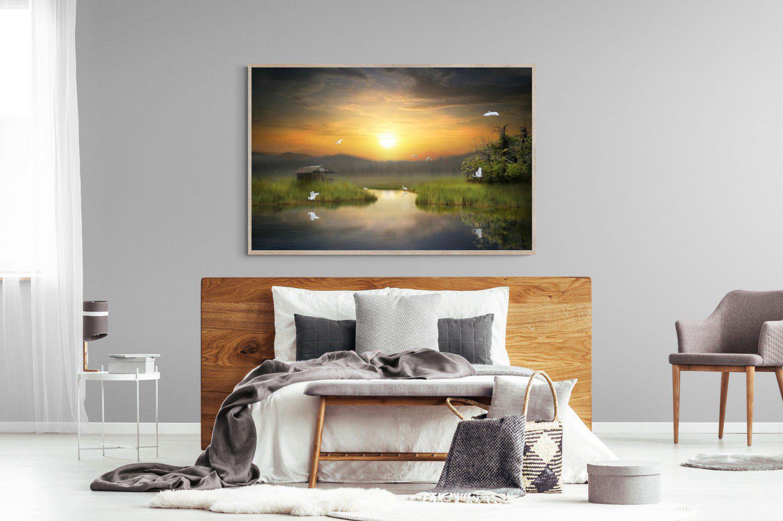 Heron Shed-Wall_Art-150 x 100cm-Mounted Canvas-Wood-Pixalot