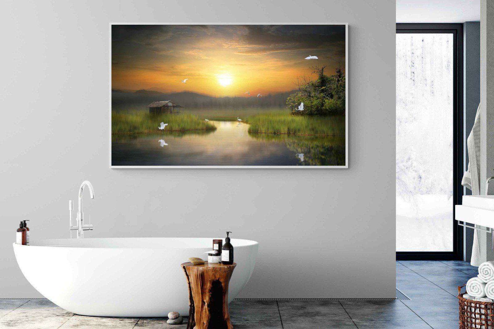 Heron Shed-Wall_Art-180 x 110cm-Mounted Canvas-White-Pixalot