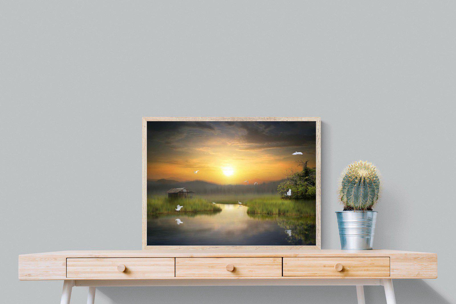 Heron Shed-Wall_Art-80 x 60cm-Mounted Canvas-Wood-Pixalot
