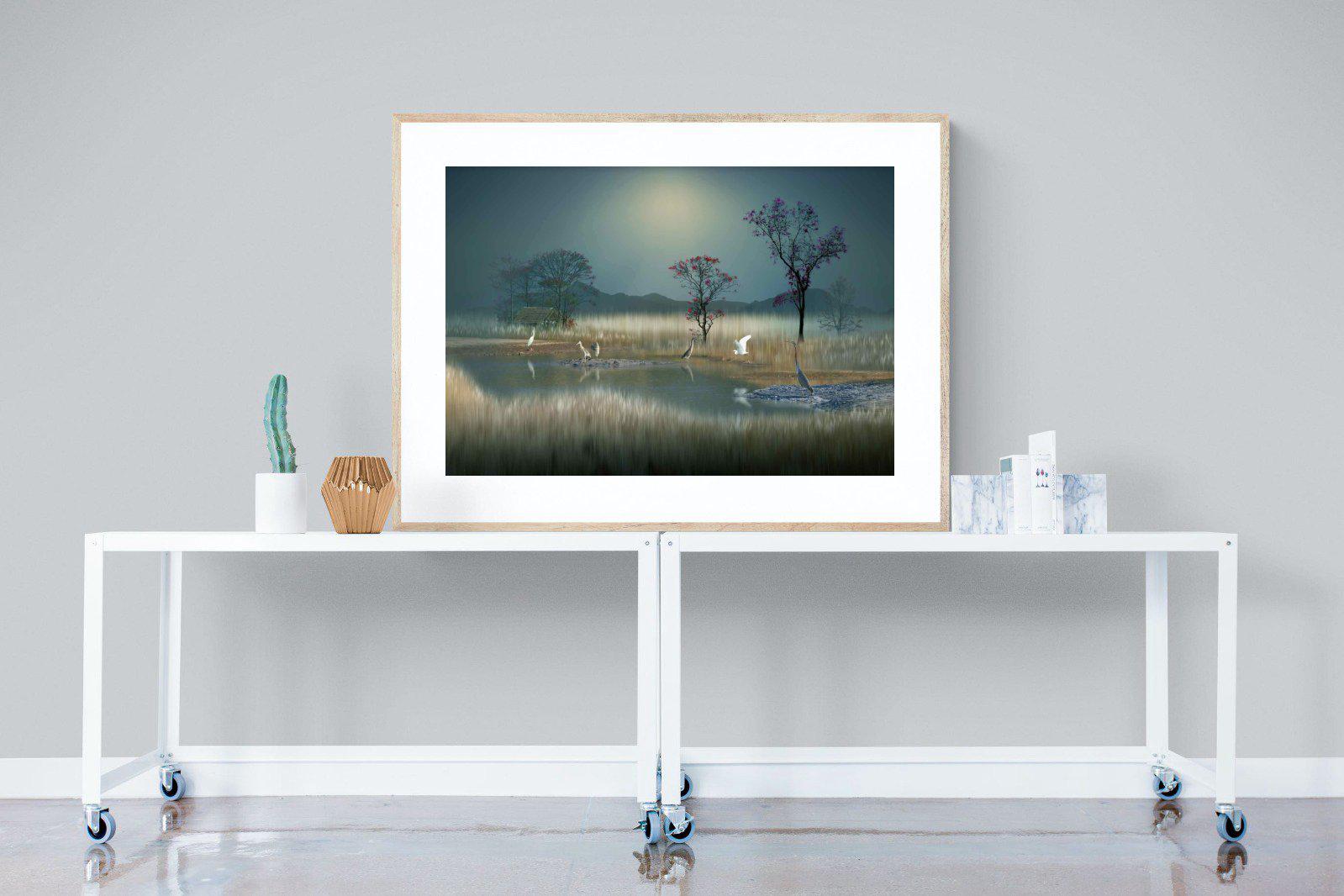 Hidden Calm-Wall_Art-120 x 90cm-Framed Print-Wood-Pixalot