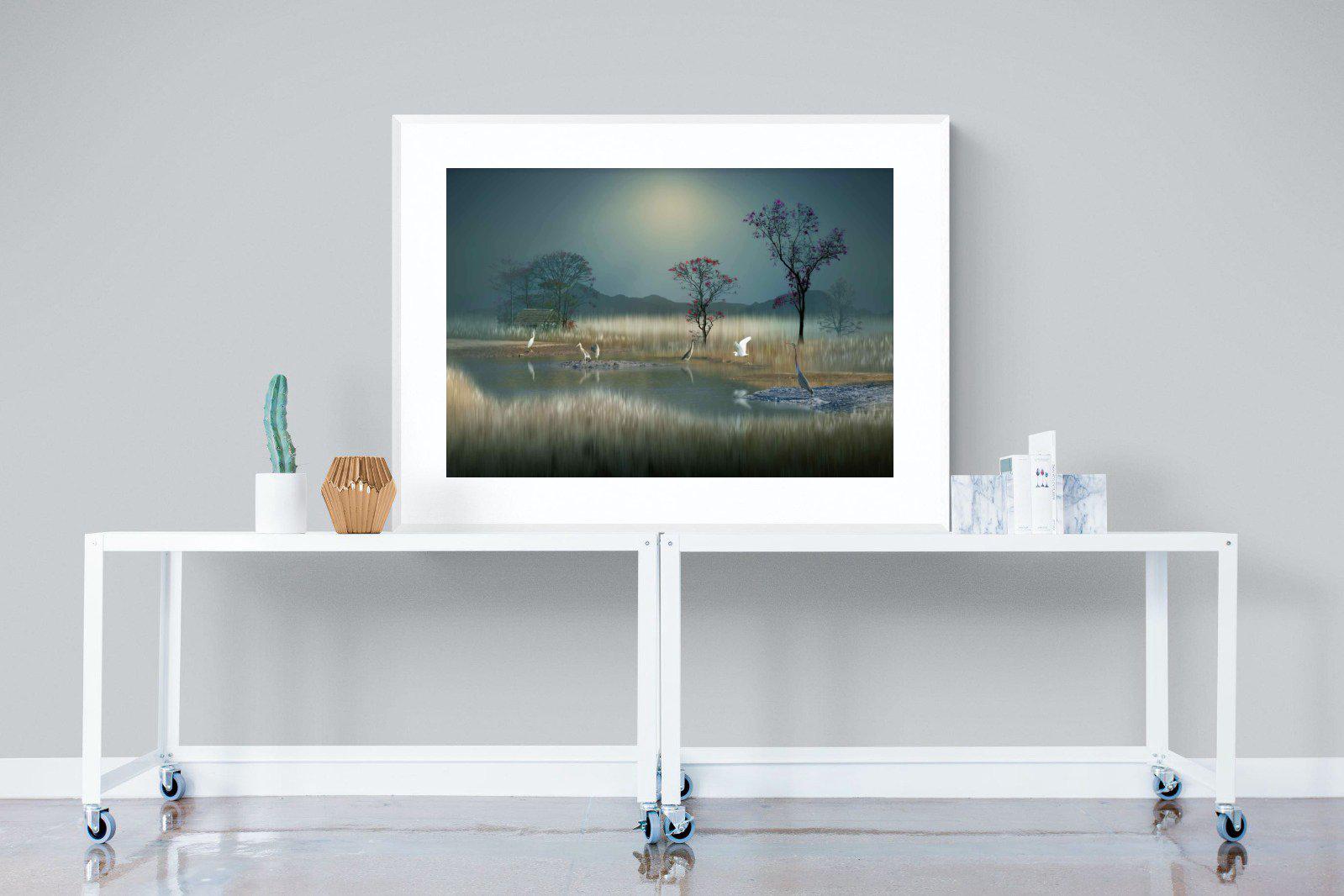 Hidden Calm-Wall_Art-120 x 90cm-Framed Print-White-Pixalot