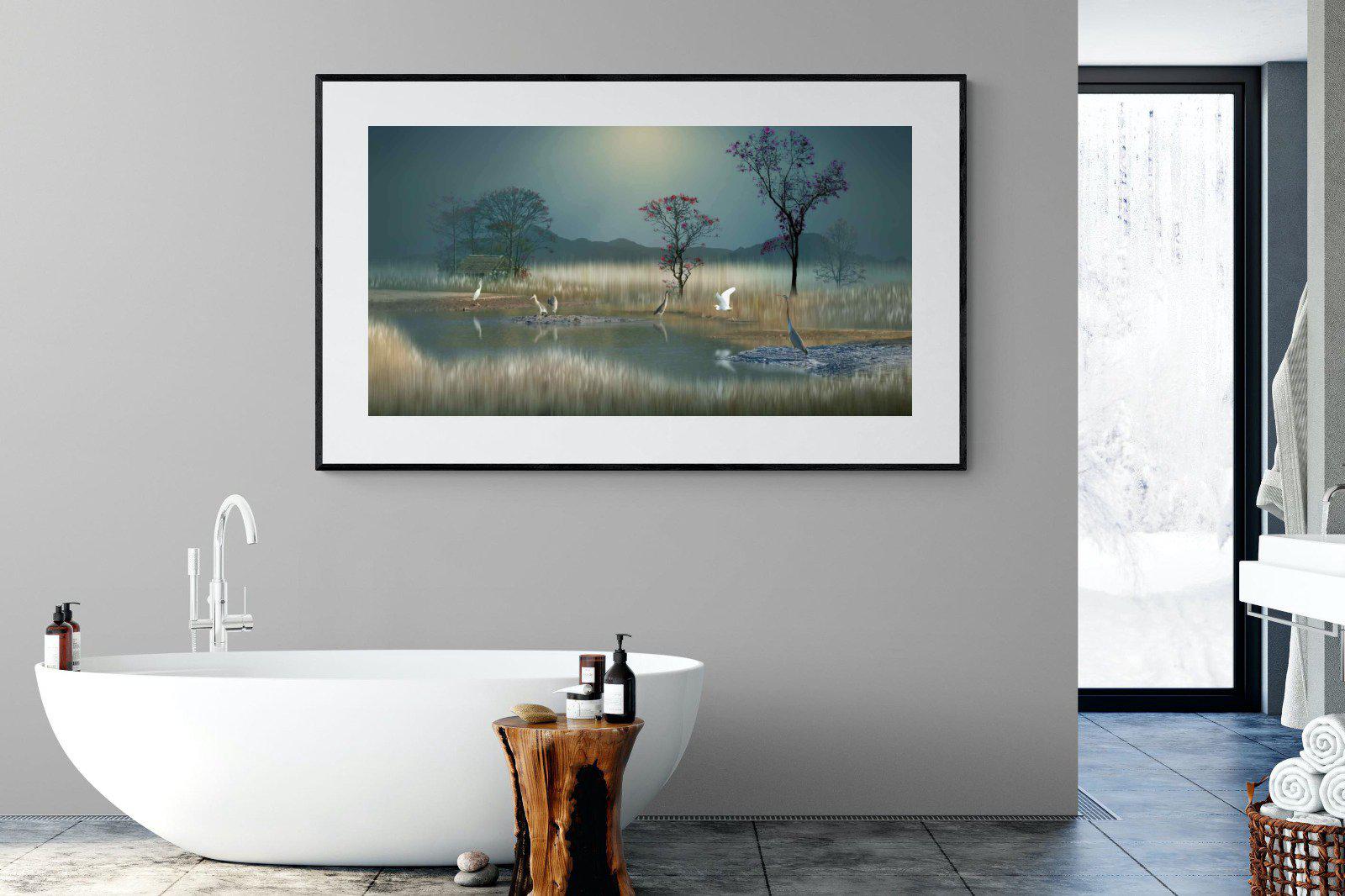 Hidden Calm-Wall_Art-180 x 110cm-Framed Print-Black-Pixalot