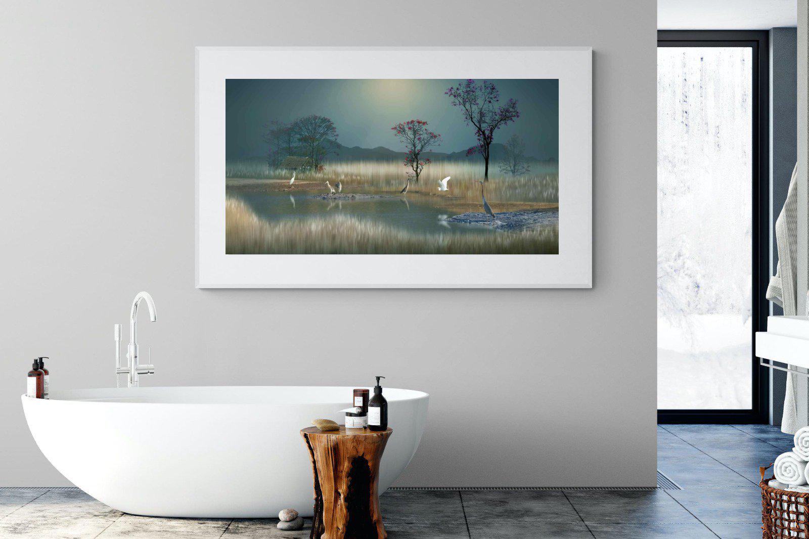 Hidden Calm-Wall_Art-180 x 110cm-Framed Print-White-Pixalot