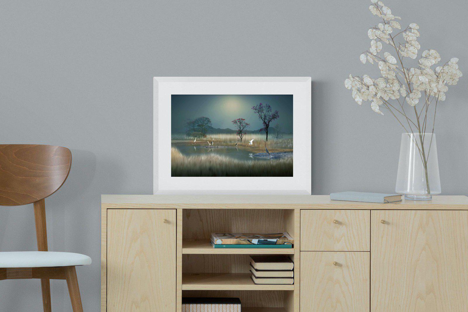 Hidden Calm-Wall_Art-60 x 45cm-Framed Print-White-Pixalot