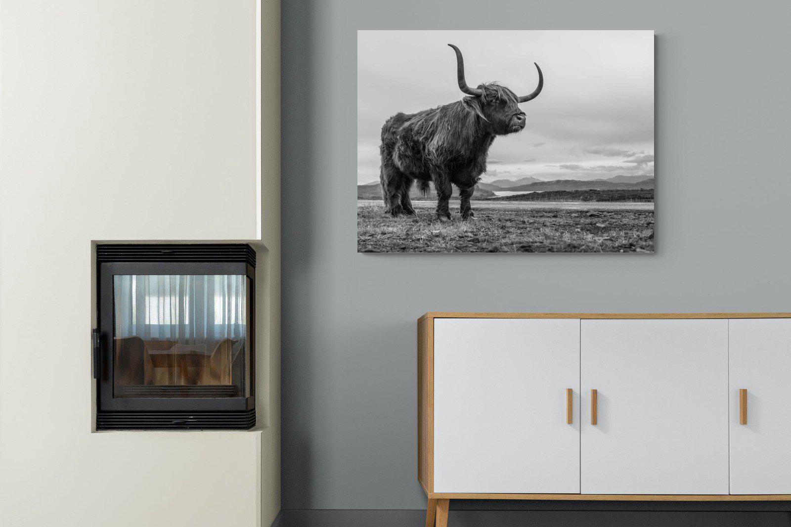 Highland Cow-Wall_Art-100 x 75cm-Mounted Canvas-No Frame-Pixalot