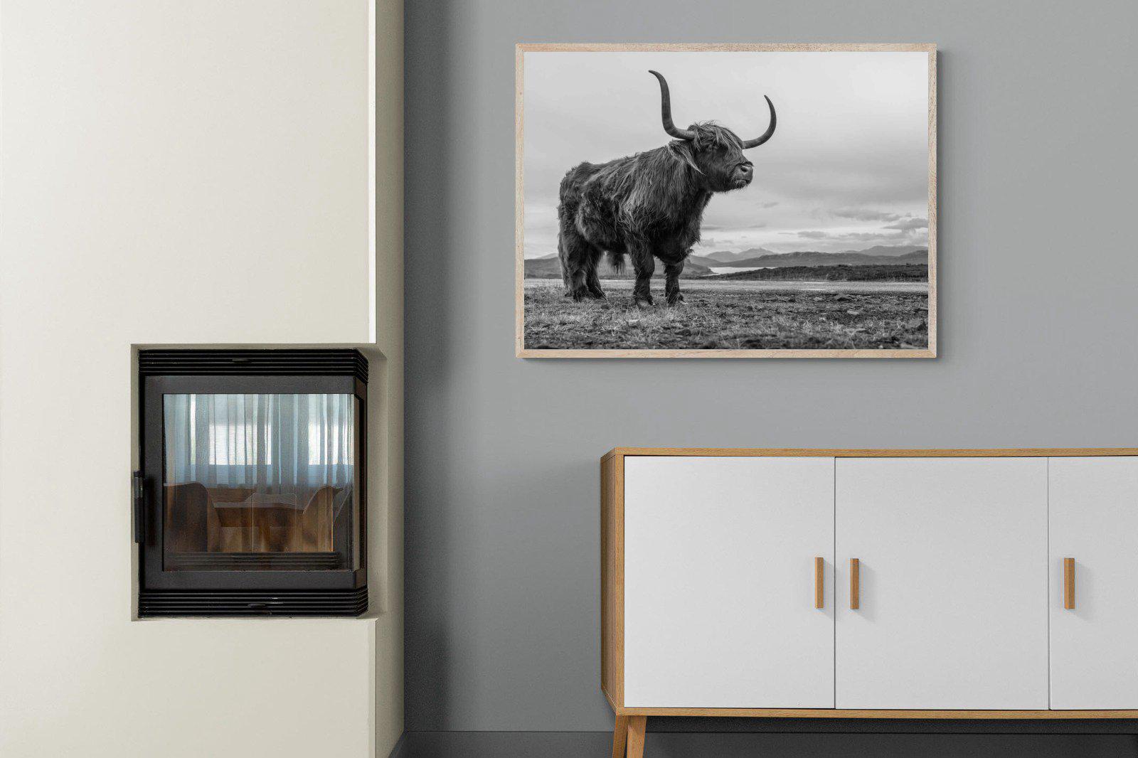 Highland Cow-Wall_Art-100 x 75cm-Mounted Canvas-Wood-Pixalot