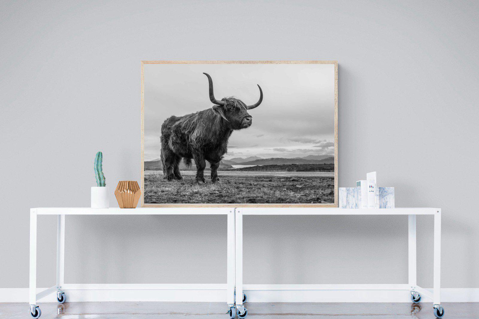 Highland Cow-Wall_Art-120 x 90cm-Mounted Canvas-Wood-Pixalot