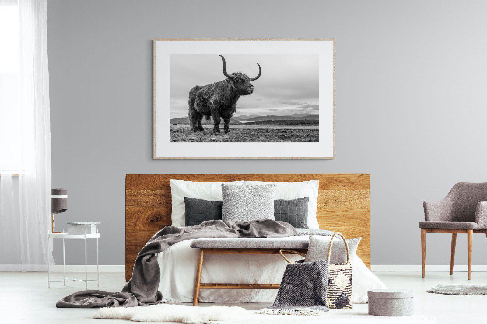 Highland Cow-Wall_Art-150 x 100cm-Framed Print-Wood-Pixalot