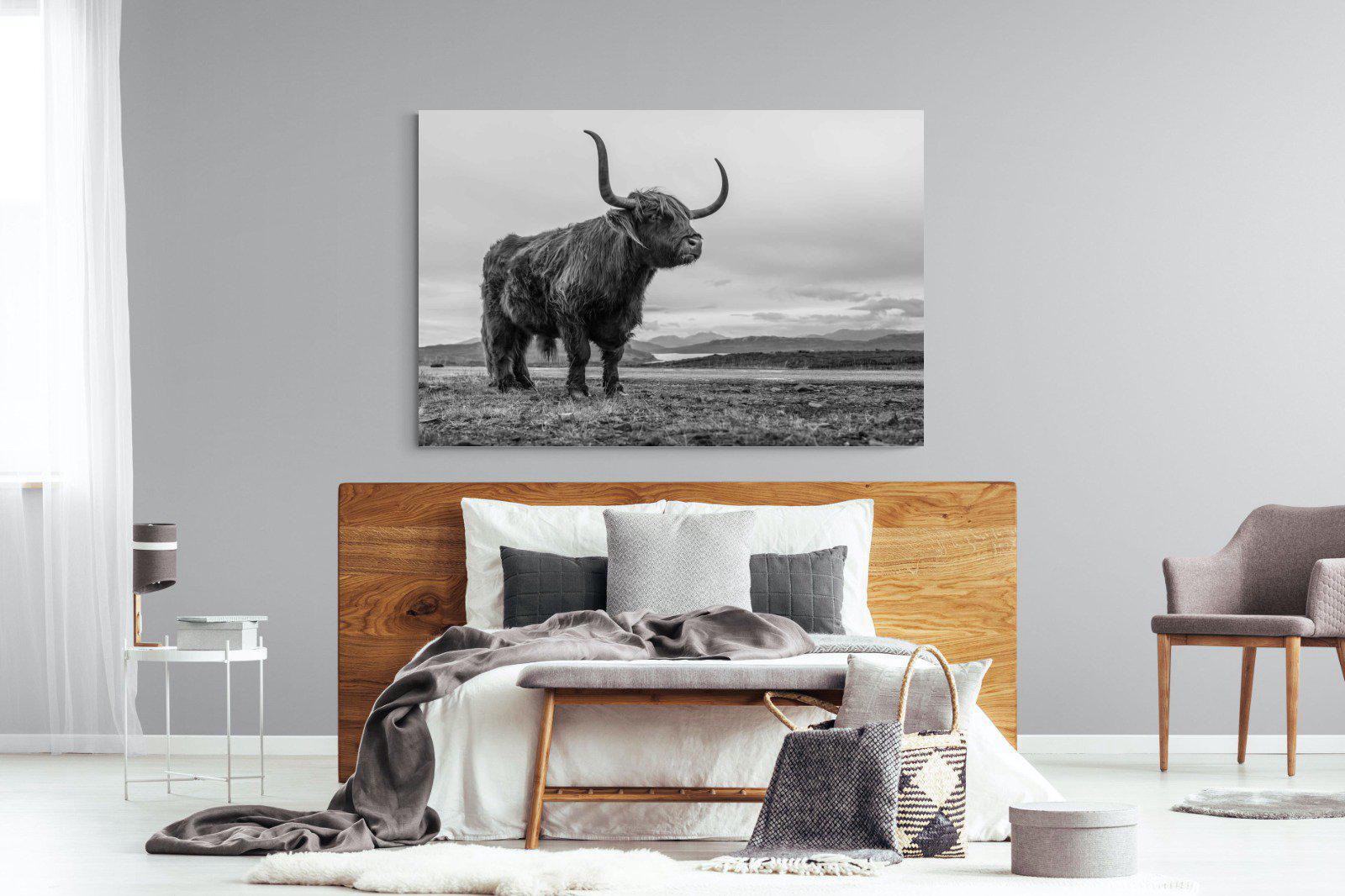 Highland Cow-Wall_Art-150 x 100cm-Mounted Canvas-No Frame-Pixalot