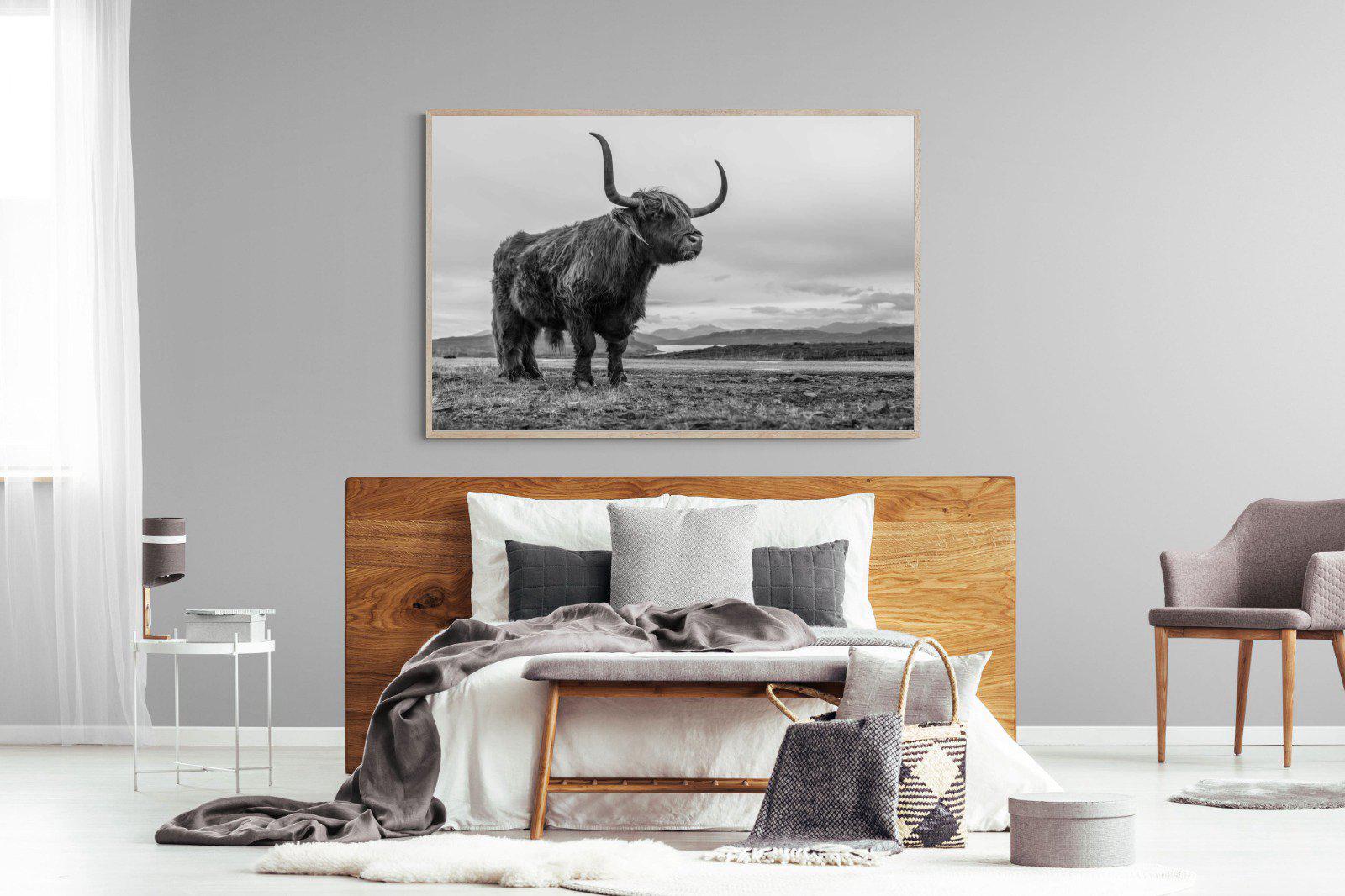 Highland Cow-Wall_Art-150 x 100cm-Mounted Canvas-Wood-Pixalot