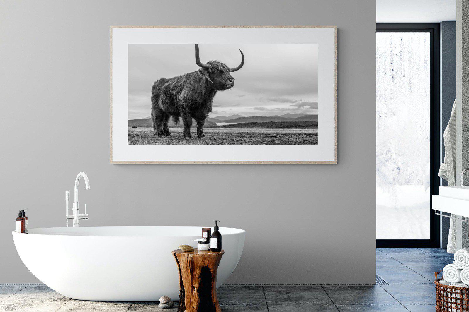 Highland Cow-Wall_Art-180 x 110cm-Framed Print-Wood-Pixalot