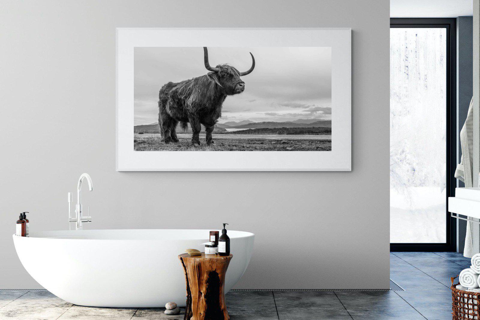 Highland Cow-Wall_Art-180 x 110cm-Framed Print-White-Pixalot