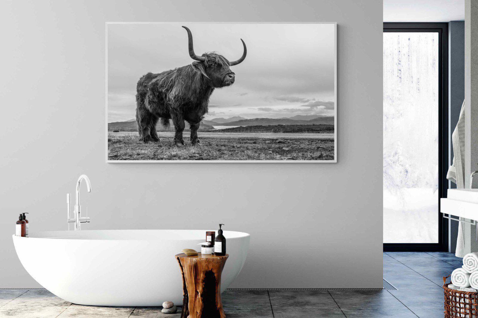 Highland Cow-Wall_Art-180 x 110cm-Mounted Canvas-White-Pixalot