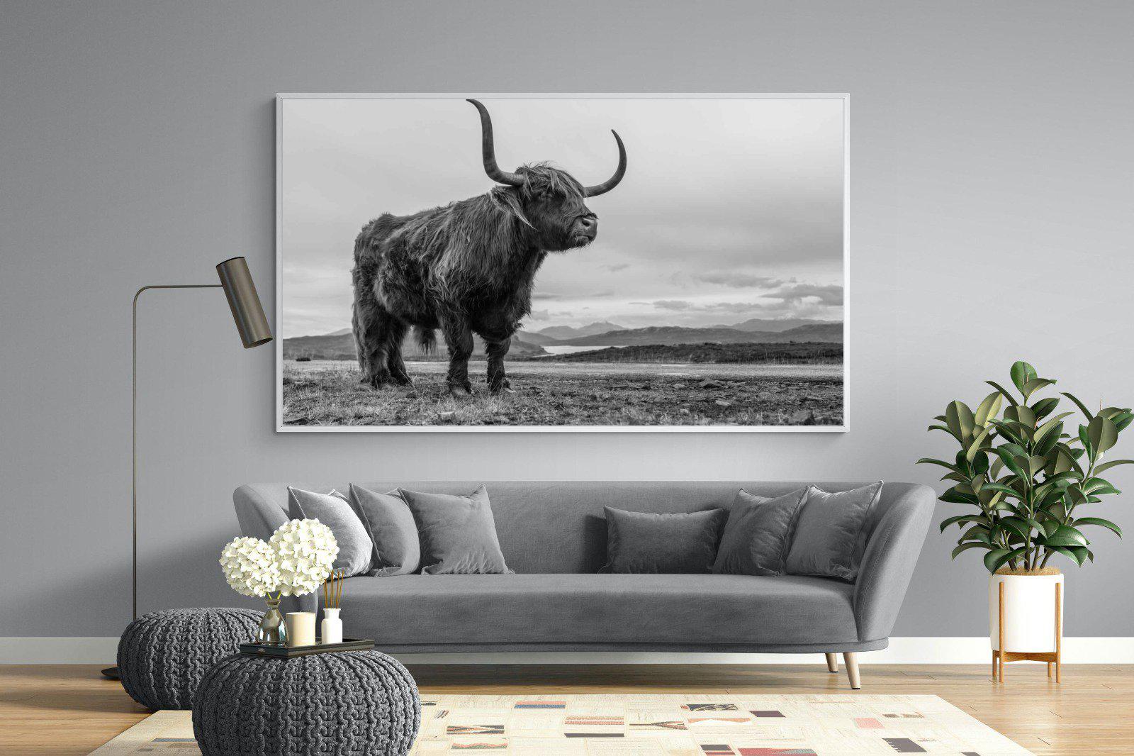 Highland Cow-Wall_Art-220 x 130cm-Mounted Canvas-White-Pixalot