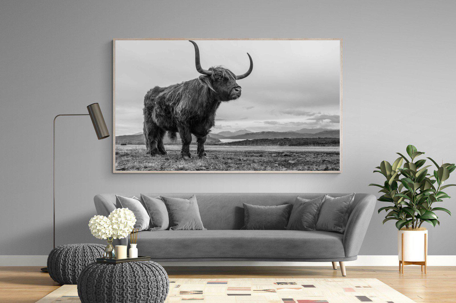 Highland Cow-Wall_Art-220 x 130cm-Mounted Canvas-Wood-Pixalot