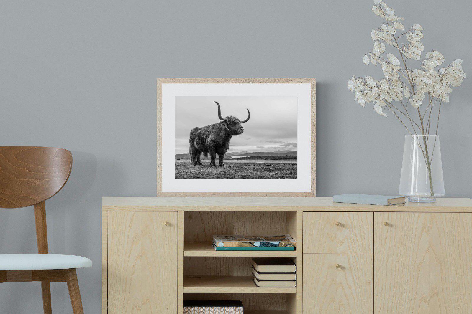 Highland Cow-Wall_Art-60 x 45cm-Framed Print-Wood-Pixalot