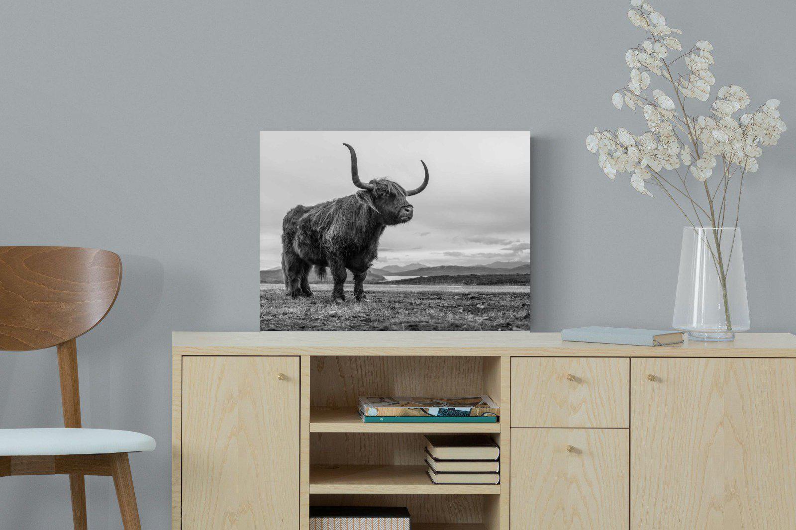 Highland Cow-Wall_Art-60 x 45cm-Mounted Canvas-No Frame-Pixalot
