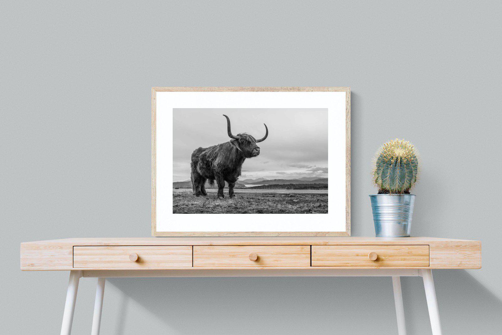 Highland Cow-Wall_Art-80 x 60cm-Framed Print-Wood-Pixalot