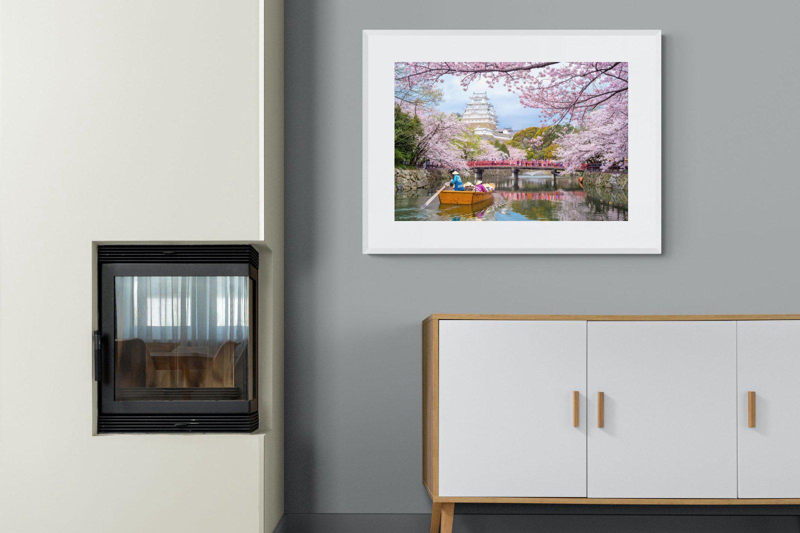 Himeji Castle-Wall_Art-100 x 75cm-Framed Print-White-Pixalot