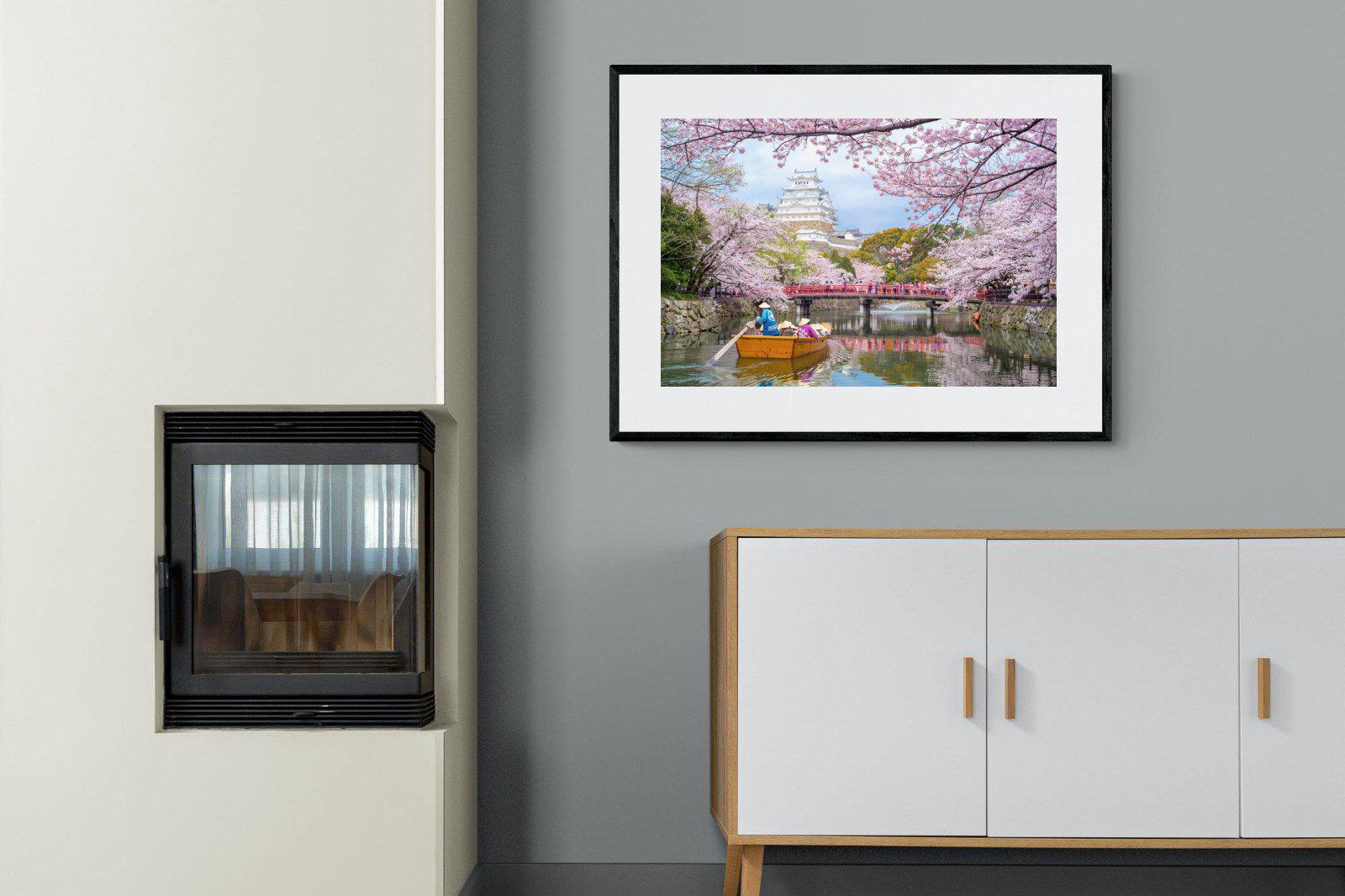Himeji Castle-Wall_Art-100 x 75cm-Framed Print-Black-Pixalot