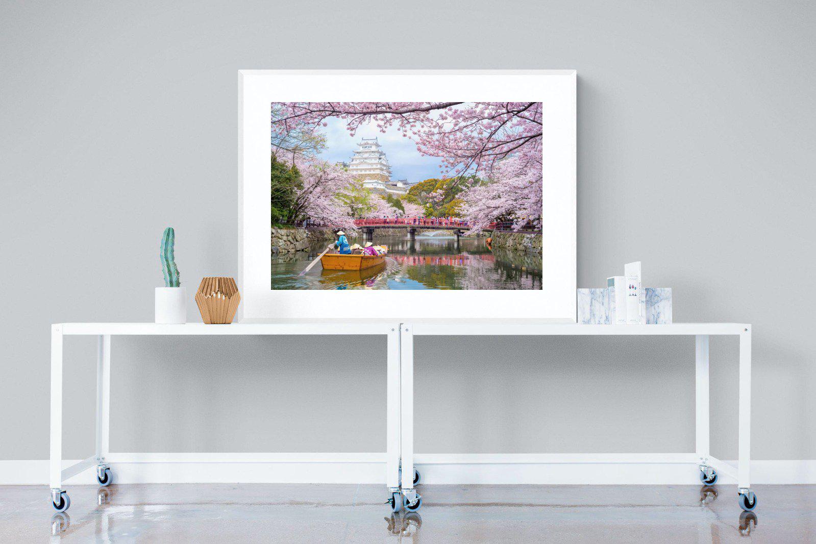 Himeji Castle-Wall_Art-120 x 90cm-Framed Print-White-Pixalot