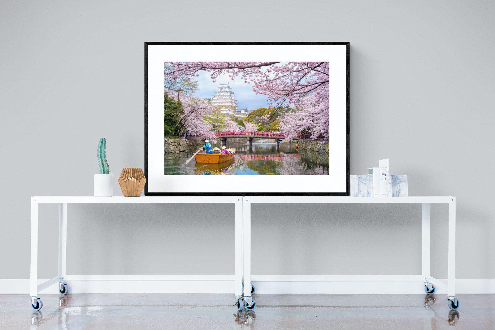 Himeji Castle-Wall_Art-120 x 90cm-Framed Print-Black-Pixalot