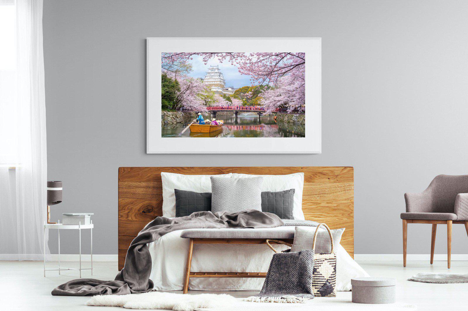 Himeji Castle-Wall_Art-150 x 100cm-Framed Print-White-Pixalot