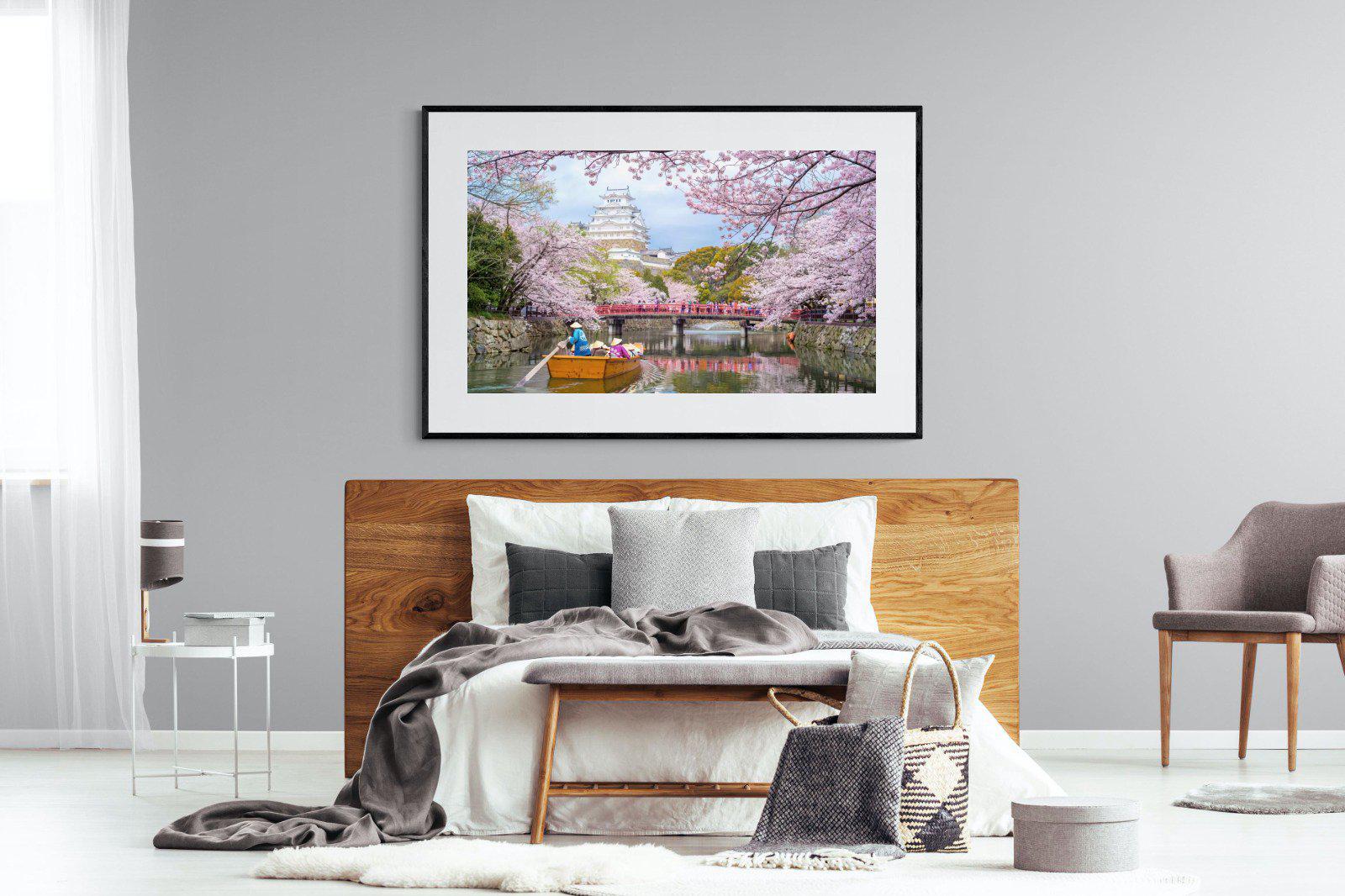 Himeji Castle-Wall_Art-150 x 100cm-Framed Print-Black-Pixalot