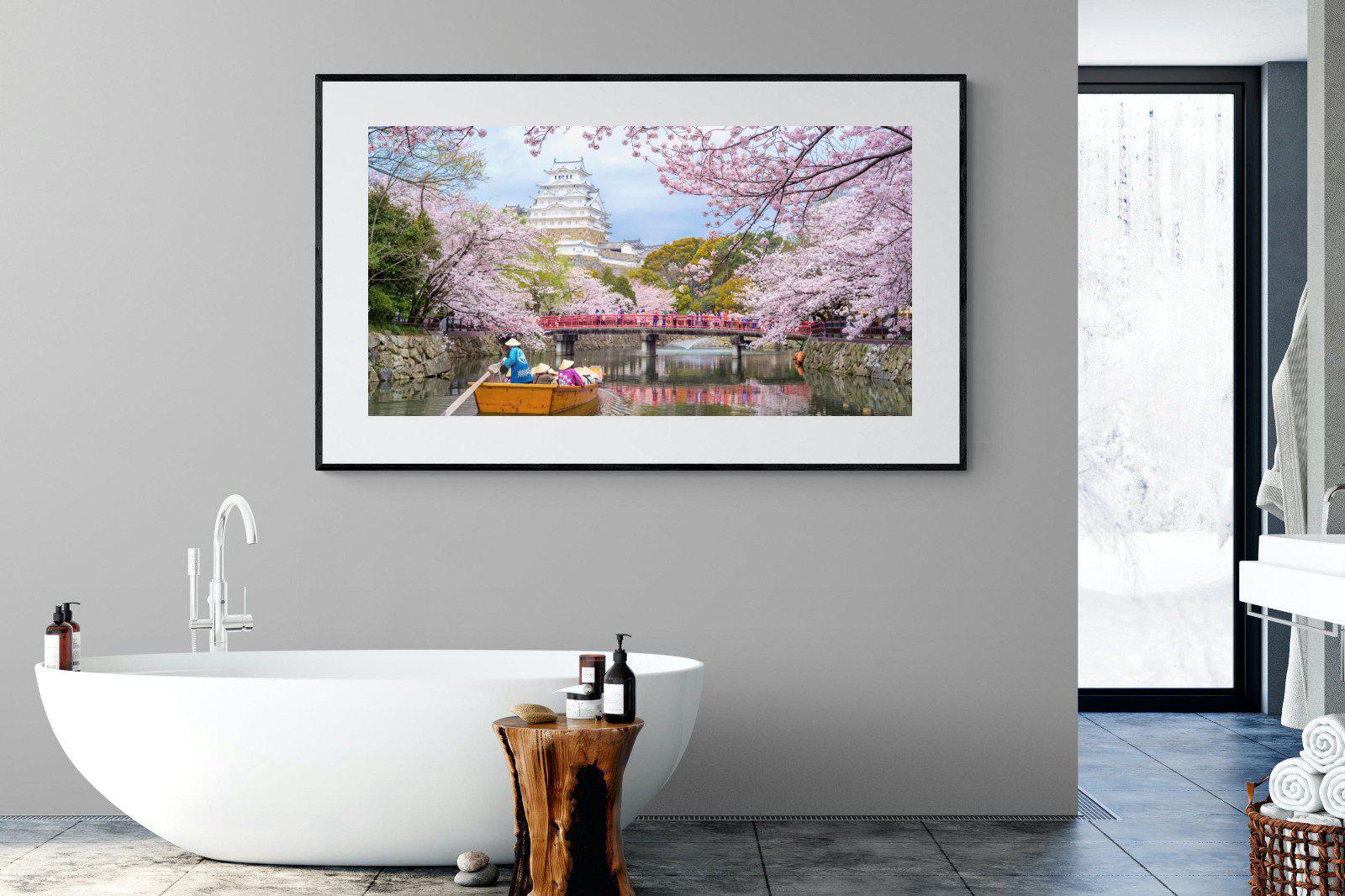 Himeji Castle-Wall_Art-180 x 110cm-Framed Print-Black-Pixalot