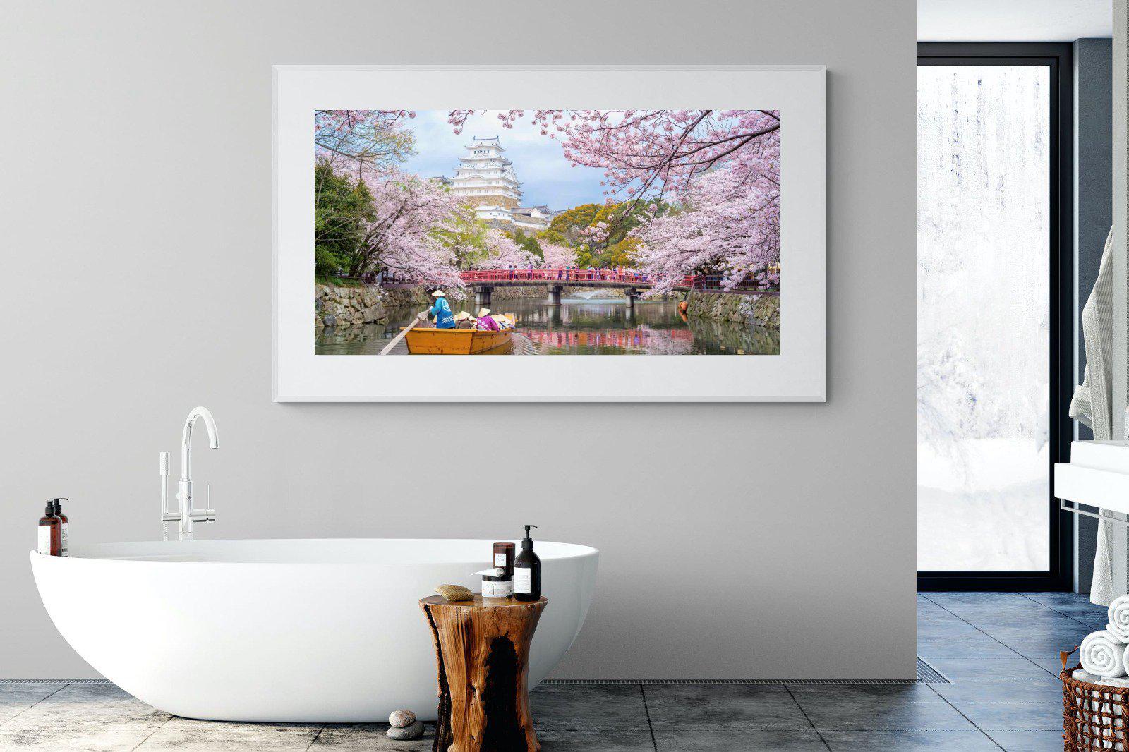 Himeji Castle-Wall_Art-180 x 110cm-Framed Print-White-Pixalot