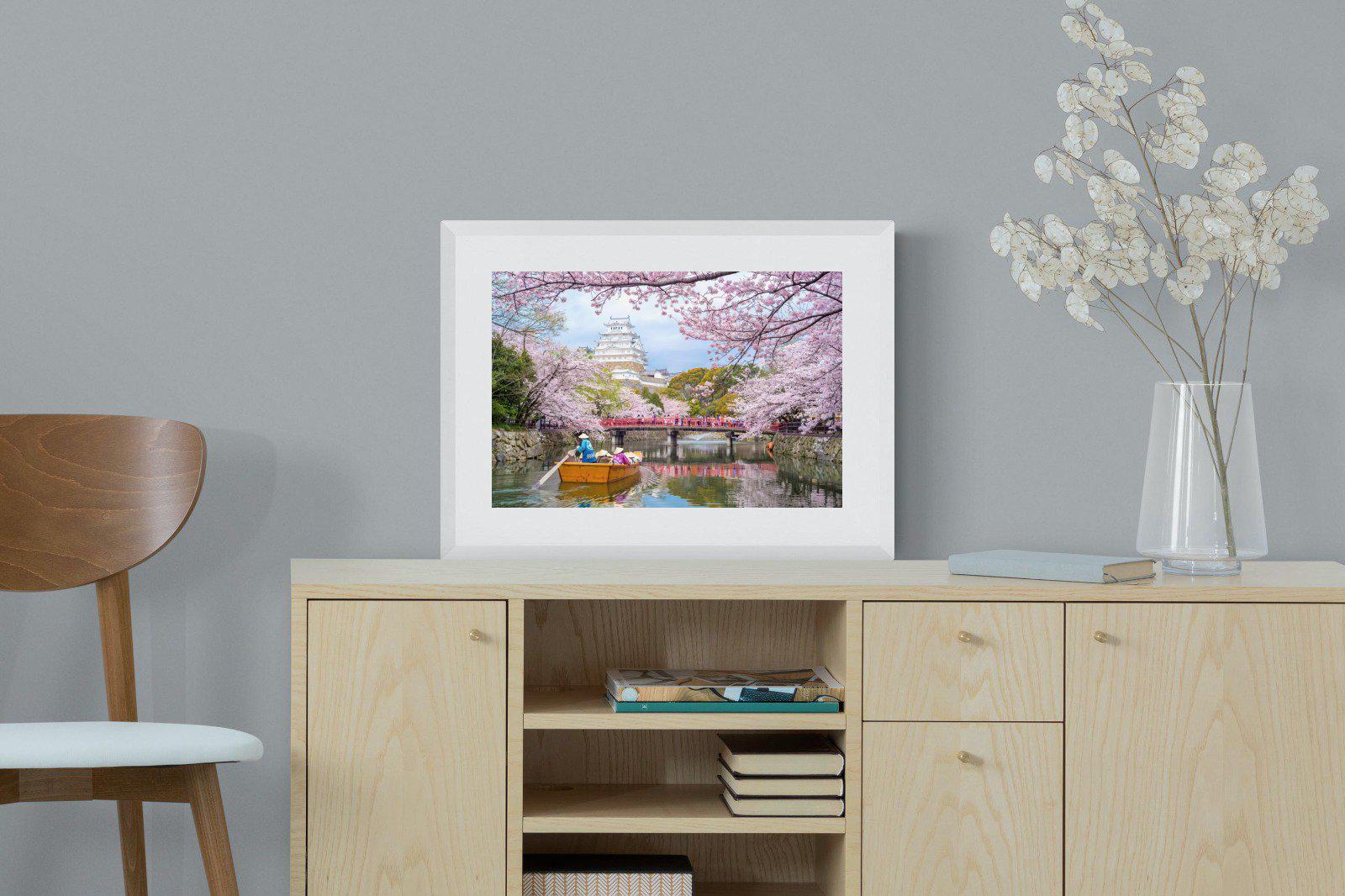 Himeji Castle-Wall_Art-60 x 45cm-Framed Print-White-Pixalot