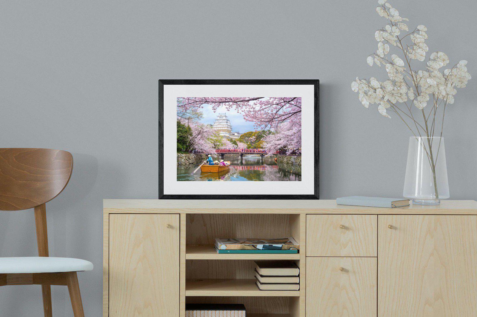 Himeji Castle-Wall_Art-60 x 45cm-Framed Print-Black-Pixalot