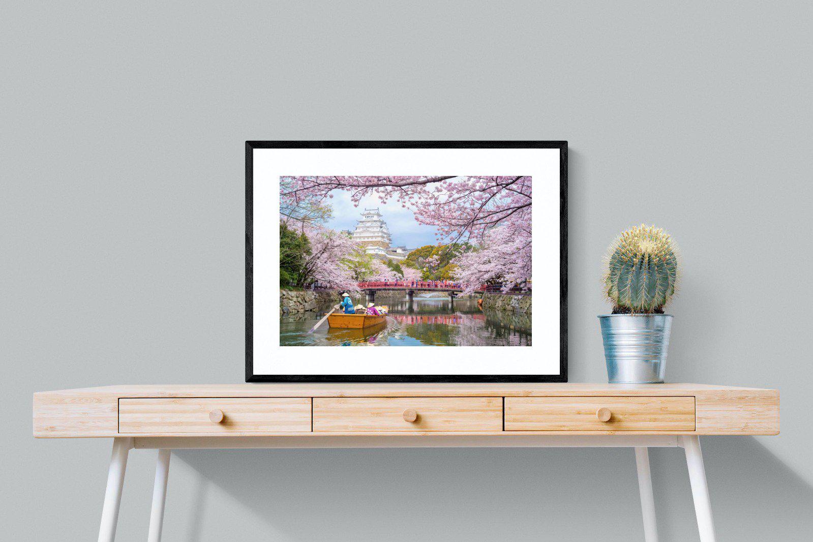 Himeji Castle-Wall_Art-80 x 60cm-Framed Print-Black-Pixalot
