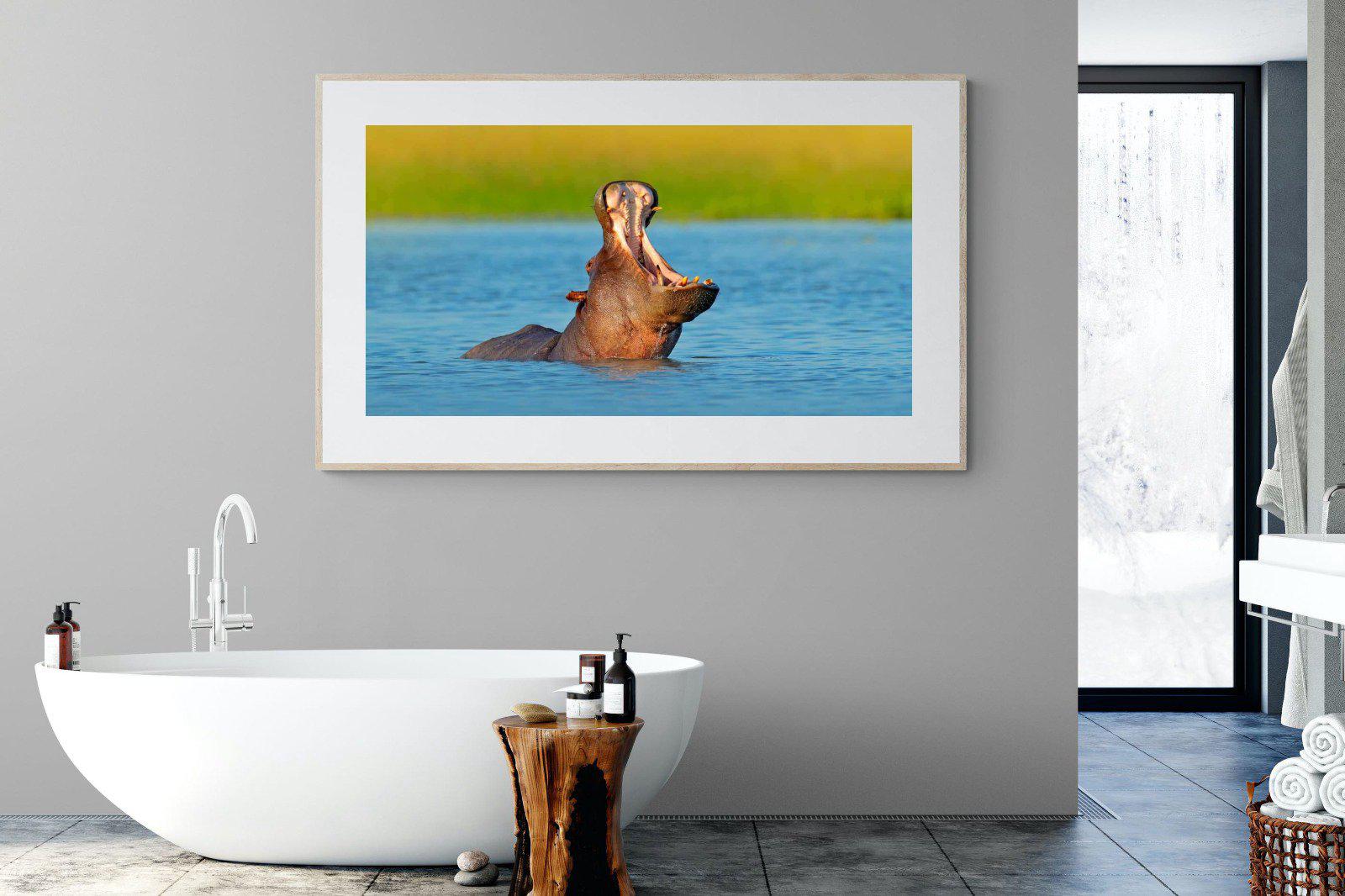 Hippo-Wall_Art-180 x 110cm-Framed Print-Wood-Pixalot