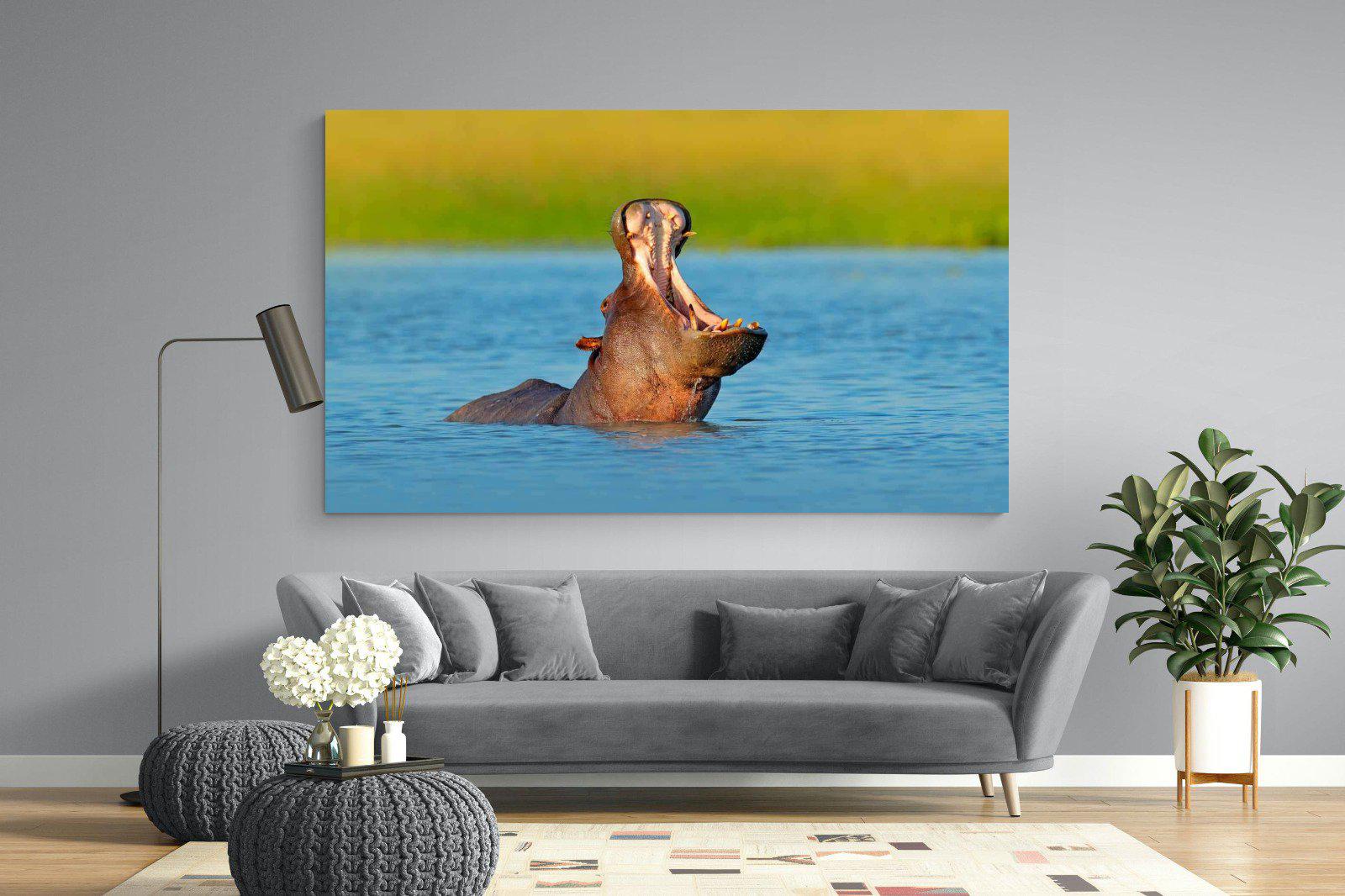 Hippo-Wall_Art-220 x 130cm-Mounted Canvas-No Frame-Pixalot