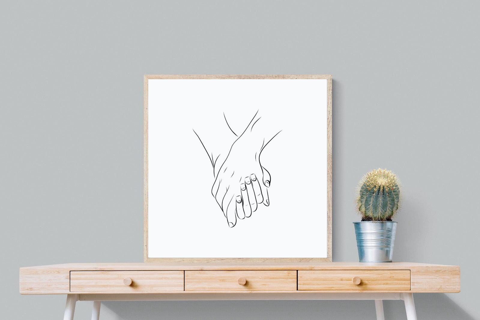 Holding Hands-Wall_Art-80 x 80cm-Mounted Canvas-Wood-Pixalot