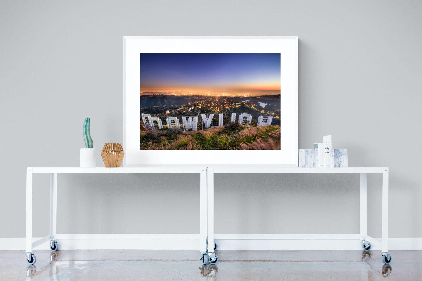 Hollywood-Wall_Art-120 x 90cm-Framed Print-White-Pixalot