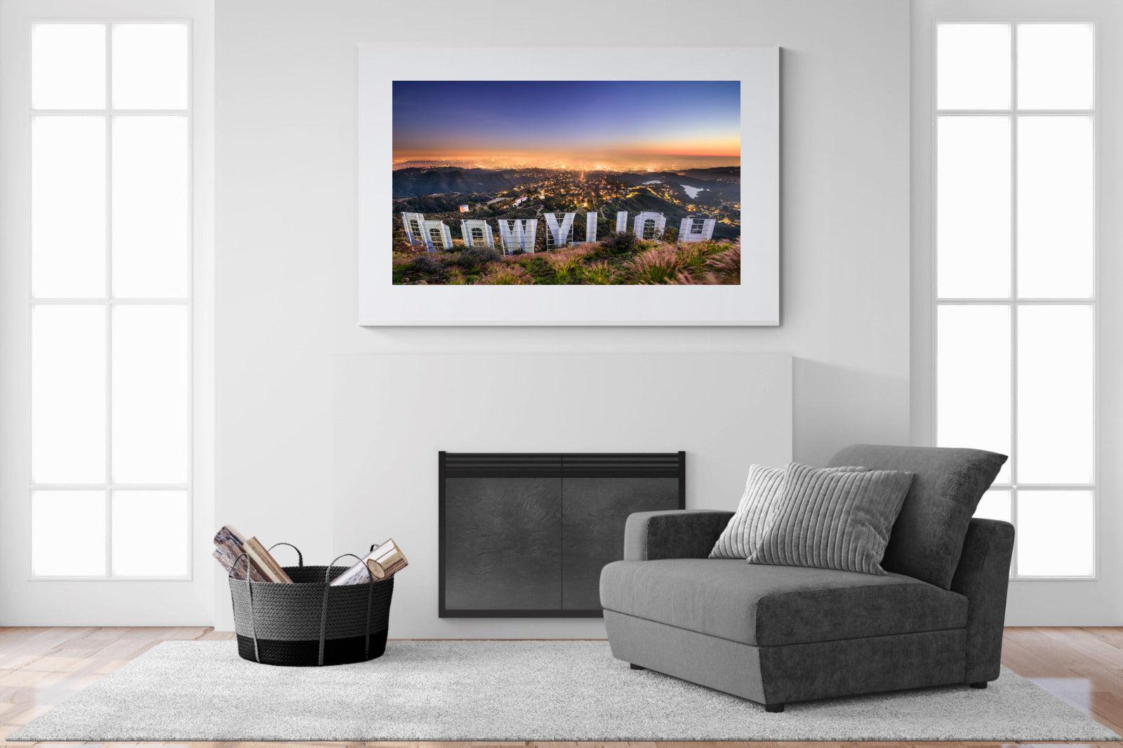 Hollywood-Wall_Art-150 x 100cm-Framed Print-White-Pixalot