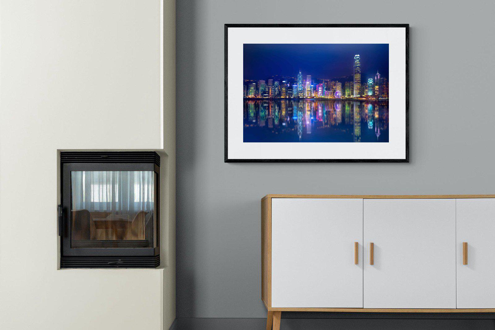 Hong Kong-Wall_Art-100 x 75cm-Framed Print-Black-Pixalot