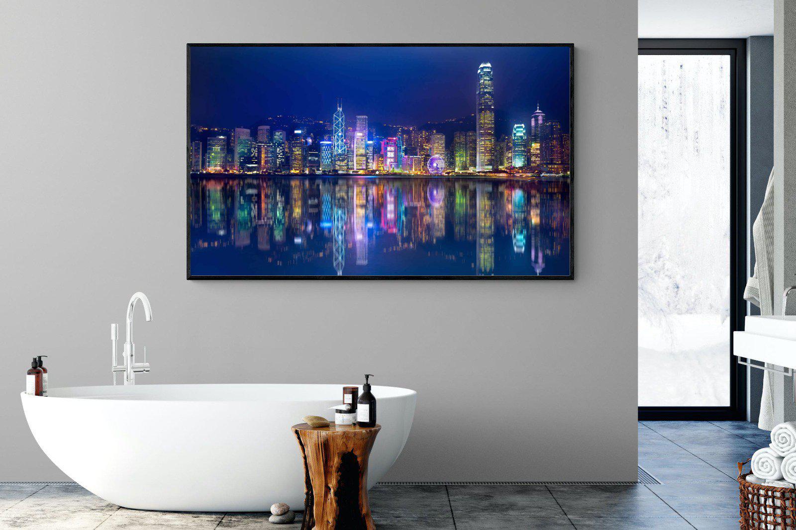 Hong Kong-Wall_Art-180 x 110cm-Mounted Canvas-Black-Pixalot