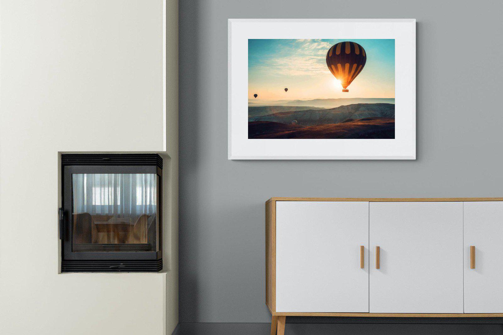 Hot Air-Wall_Art-100 x 75cm-Framed Print-White-Pixalot