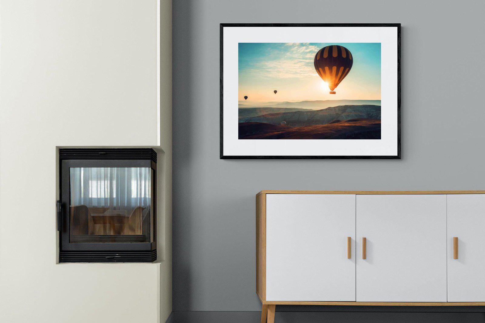 Hot Air-Wall_Art-100 x 75cm-Framed Print-Black-Pixalot