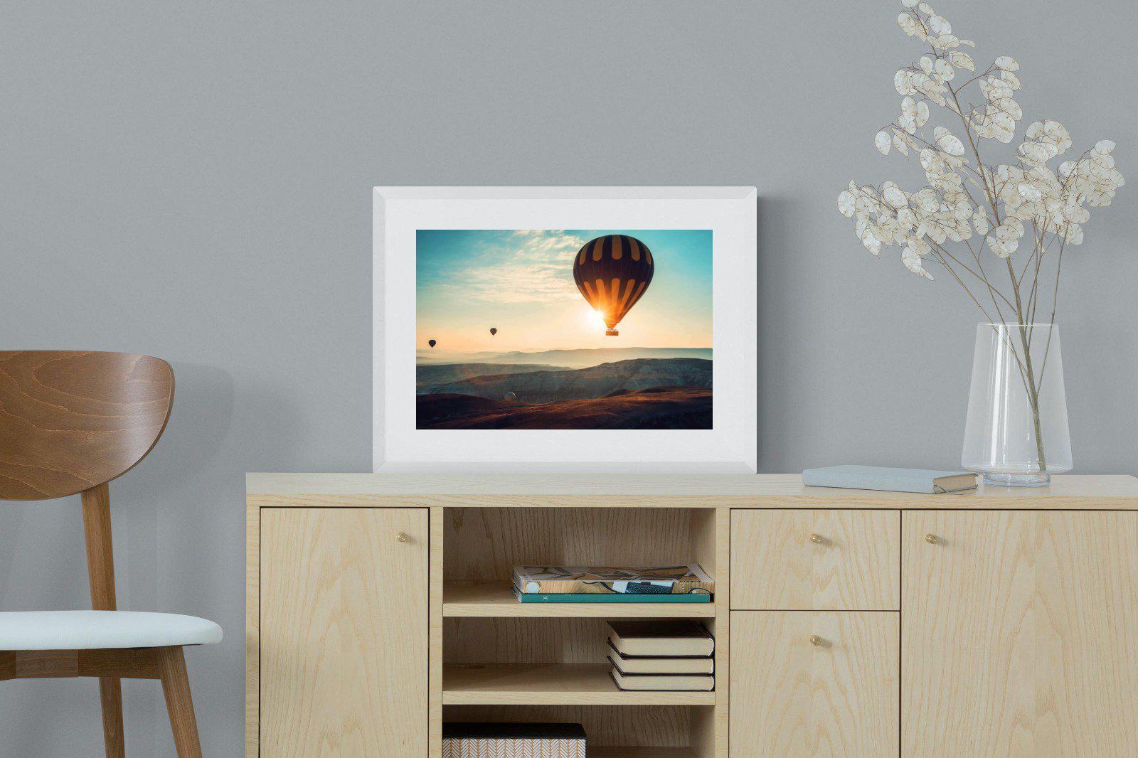 Hot Air-Wall_Art-60 x 45cm-Framed Print-White-Pixalot