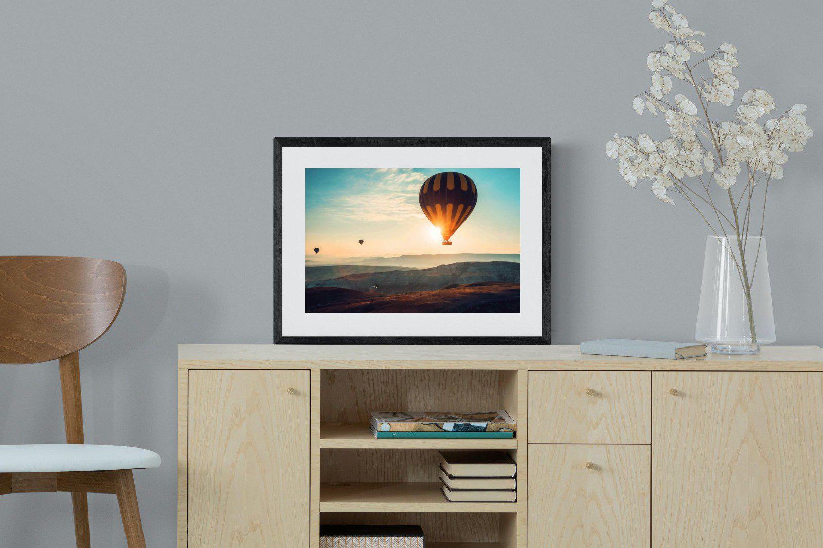 Hot Air-Wall_Art-60 x 45cm-Framed Print-Black-Pixalot