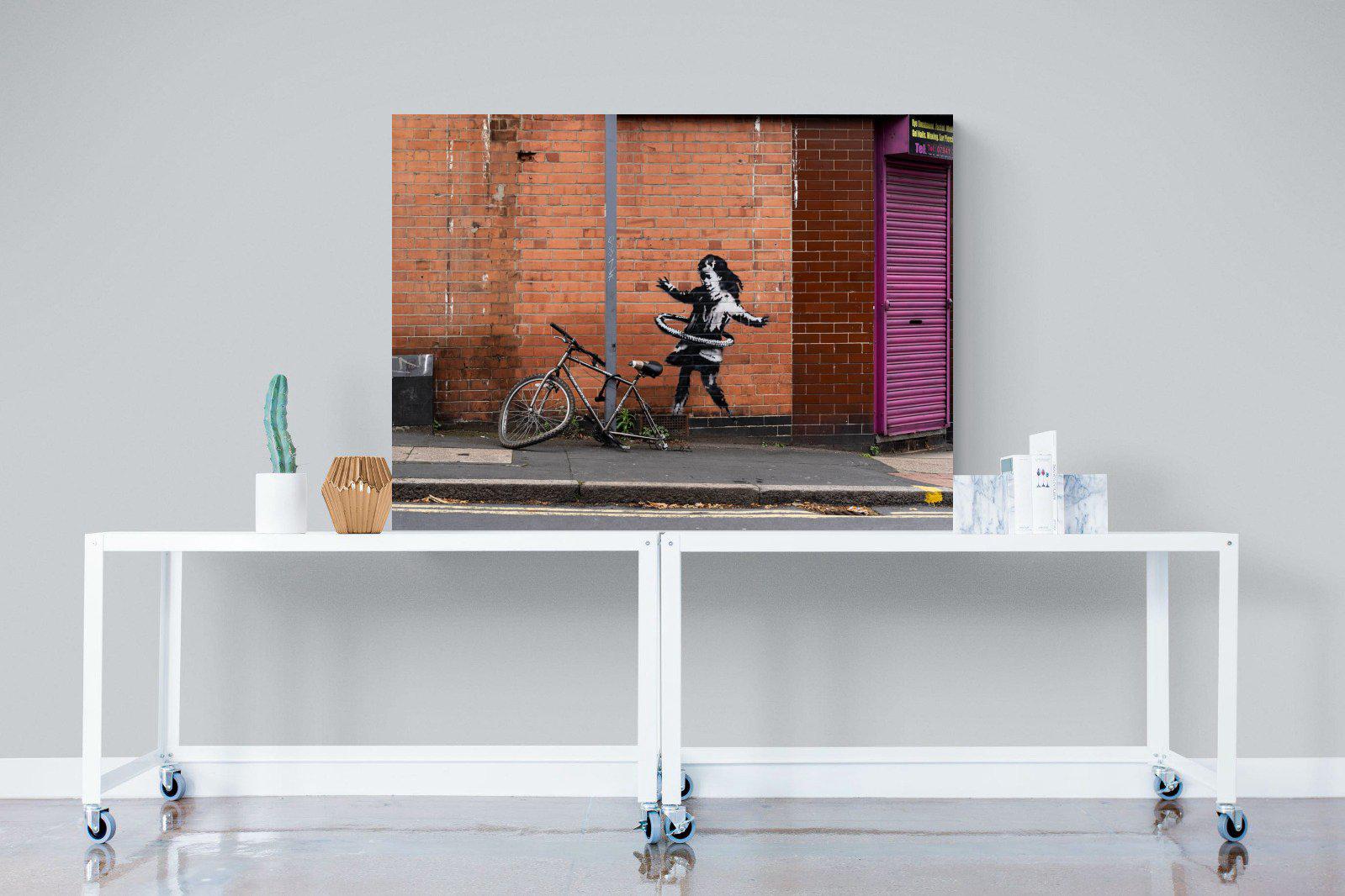 Hula Hooping Girl-Wall_Art-120 x 90cm-Mounted Canvas-No Frame-Pixalot