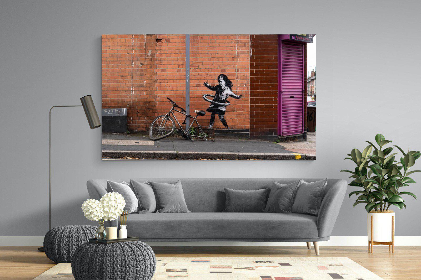 Hula Hooping Girl-Wall_Art-220 x 130cm-Mounted Canvas-No Frame-Pixalot