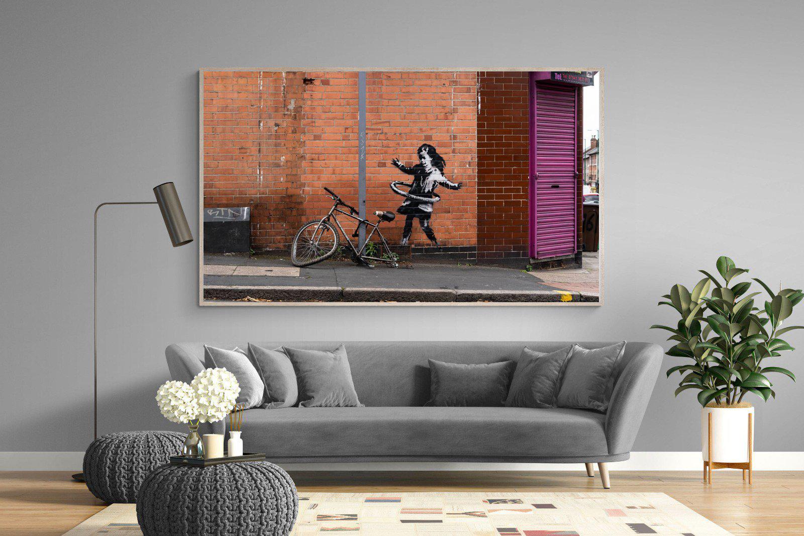 Hula Hooping Girl-Wall_Art-220 x 130cm-Mounted Canvas-Wood-Pixalot
