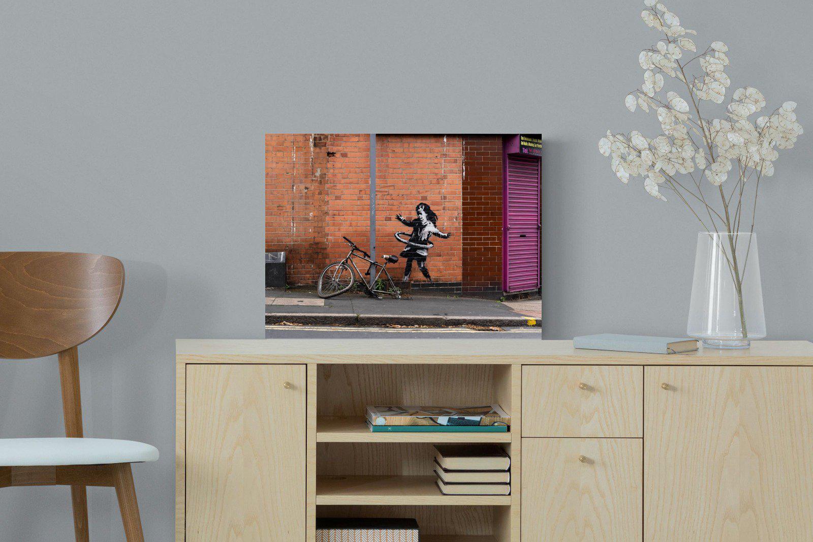 Hula Hooping Girl-Wall_Art-60 x 45cm-Mounted Canvas-No Frame-Pixalot